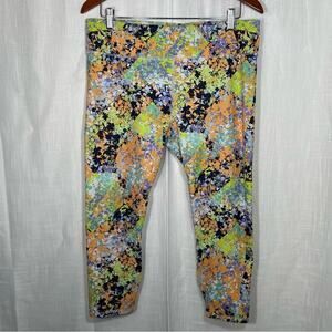 Fabletics Powerhold Multicolor Paint Splatter Cropped Leggings